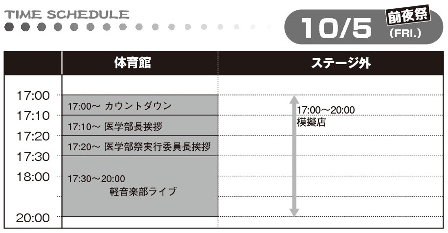 香川大学医学部祭10月6日日程